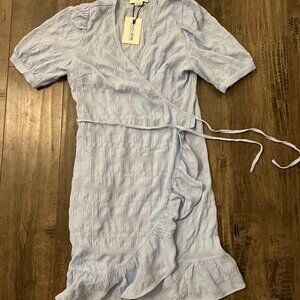 Baby Blue Summer WRAP DRESS - Noize - Vegan, Cruelty-free